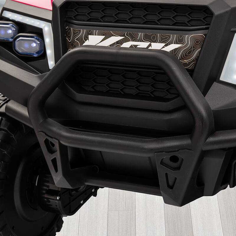 24V Kids Electric Ride-On Track with Dual Seats, Remote Control, Bluetooth Audio, and 4-Wheel Suspension