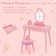 preview thumbnail 26 of 28, Kids Vanity Table Set with Lighted Mirror and Storage Drawer - 27.5” L x 13.5” W x 39” H