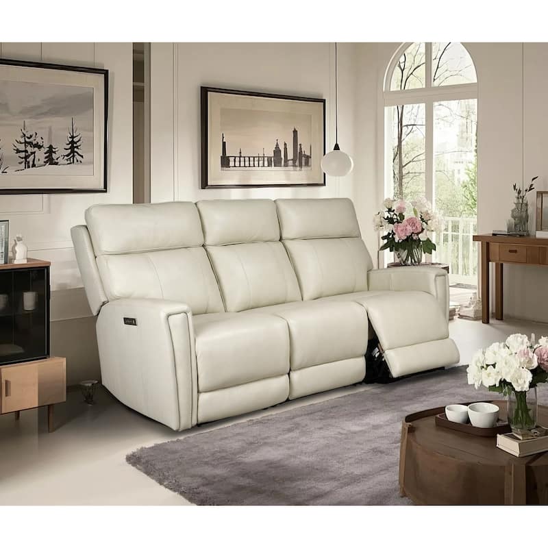 81.5'' Genuine Leather Zero Gravity Power Recliner Sofa with Power Headrest, USB&USB-C Port