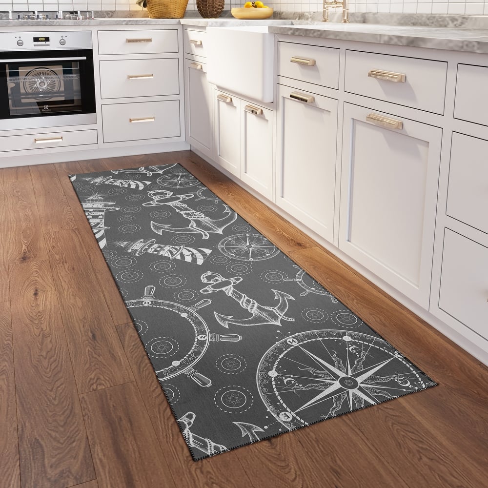 Indoor/Outdoor Harpswell Lighthouse Washable Rug