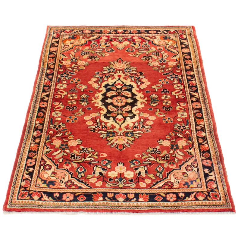 ECARPETGALLERY Hand-knotted Andelz Red Wool Rug - 4'6 x 7'1