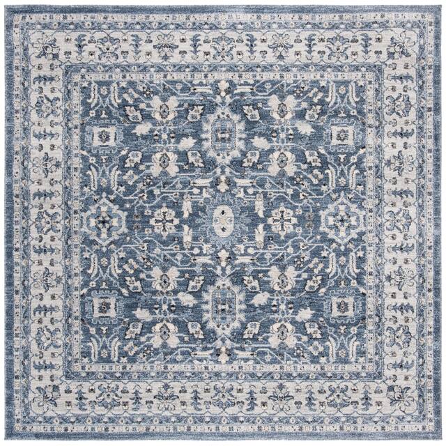 SAFAVIEH Charleston Pricilla Vintage Boho Oriental Rug - 6'7" x 6'7" Square - Navy/Cream