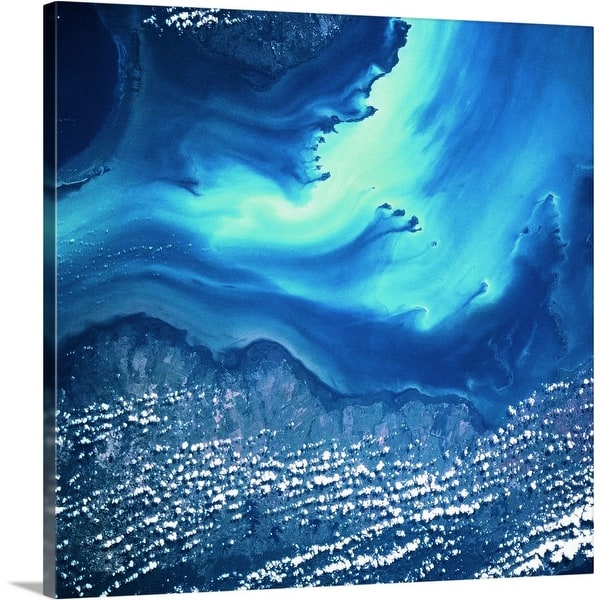 Shop View Of Land And Sea From Space Canvas Wall Art Free