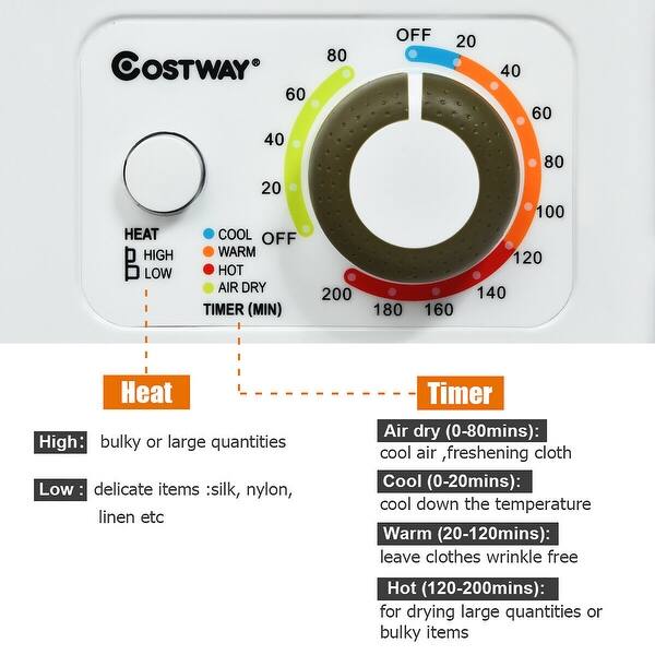 Shop Costway Electric Tumble Compact Cloth Dryer Stainless Steel