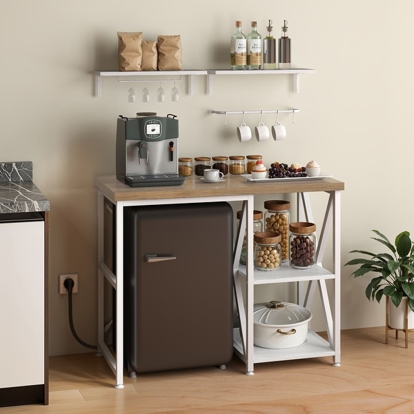 Moasis Mini Fridge Organizer with Storage and Wall Mounted Shelves