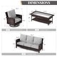 preview thumbnail 33 of 99, MAISON ARTS Extra-Large Patio Wicker Sofa Conversation Set with Coffee Table, Oversize Seat with 5.5'' Thick Padded Cushion