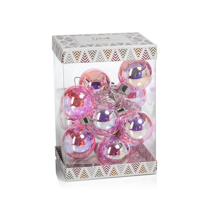 Set of 10 Spectrum LED String of Lights - Pink