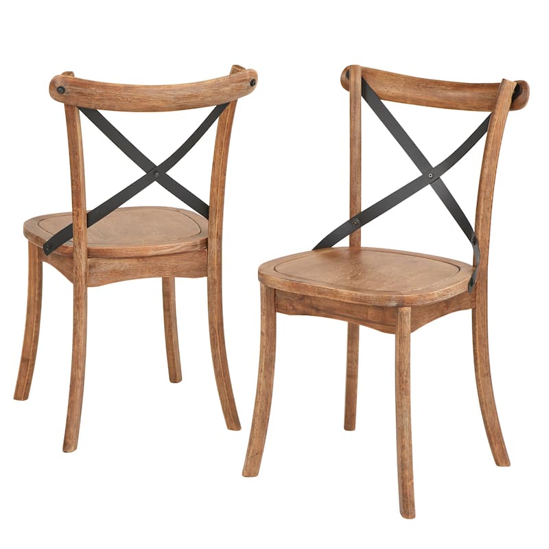 Simple Living Constance Solid Wood X-Back Dining Chairs (Set of 2)