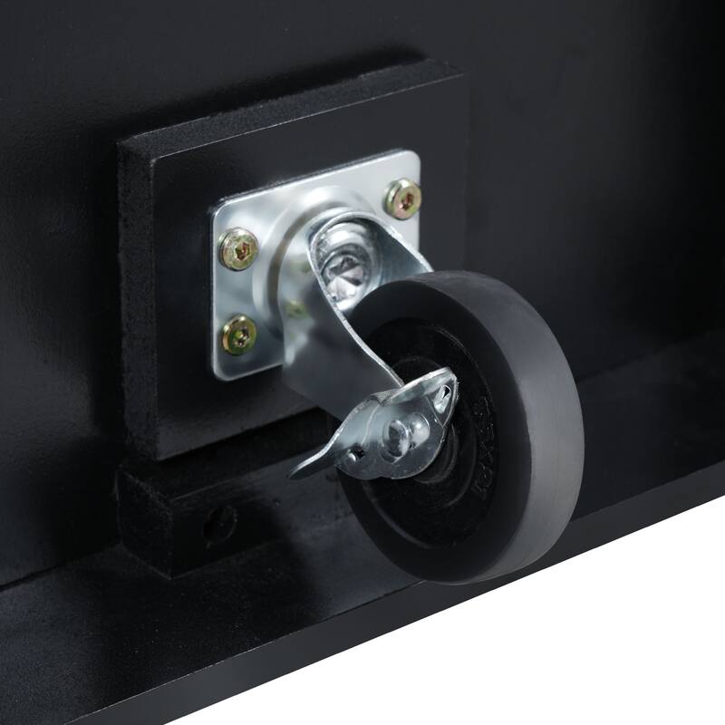 Rolling Kitchen Island Storage Table on 5 Wheels with Sliding Barn Door, Metal Grid Door, Spice Rack, Glass Holders, Drop Leaf