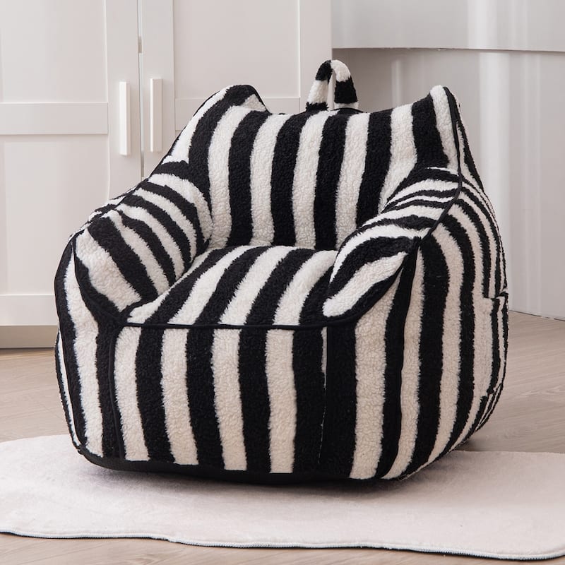 Kids Bean Bag Chair,Sherpa Bean Bag Sofa Couch with Decorative Edges