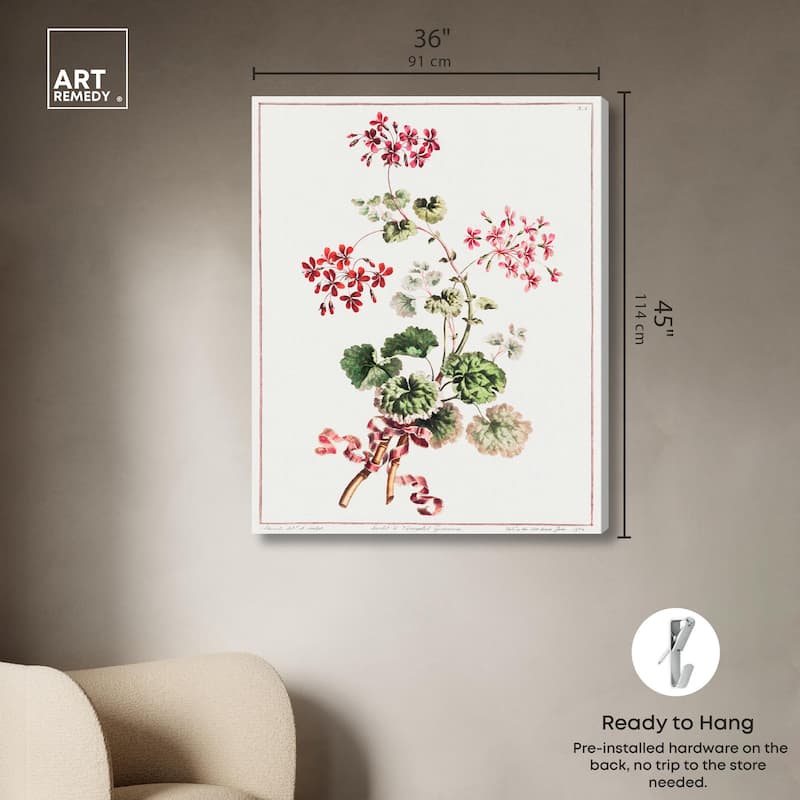 Carlet Variegated Geranium 1801 Canvas by Art Remedy, Gallery Wrapped