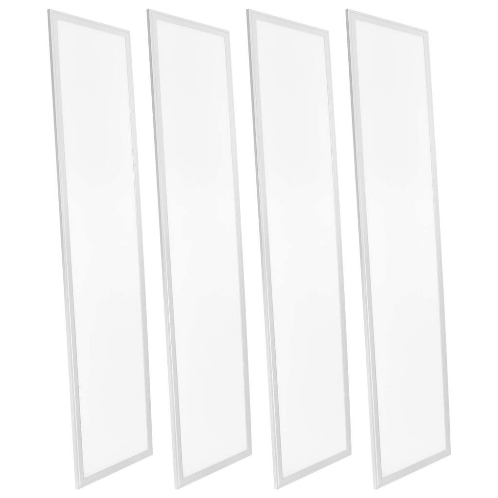 Luxrite 1x4 FT LED Flat Panel Light, 45W, 0-10V Dimmable, 12x48 Inch LED Light Panel, UL Listed, 4-Pack