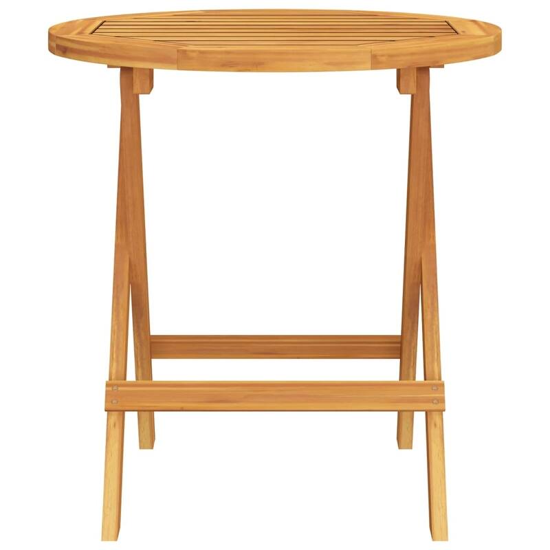 vidaXL Bistro Table Natural wood Solid acacia wood Small Folding - 18.1 x 18.1 x 18.5 in