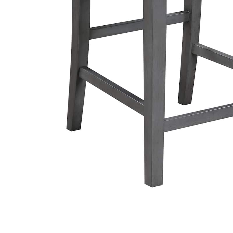 Graham Upholstered Seat 20" Counter Height Chair in Grey (Set of 2)