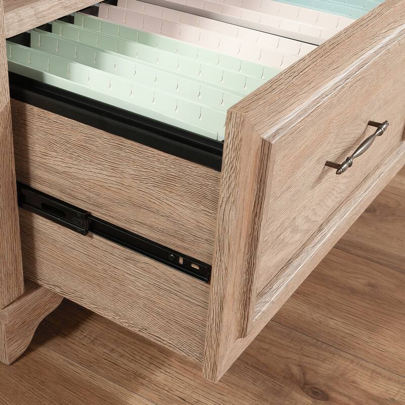 Wood Bookcase with 1 Drawer, Brown - 26.61" W x 17.68" D x 71.97" H