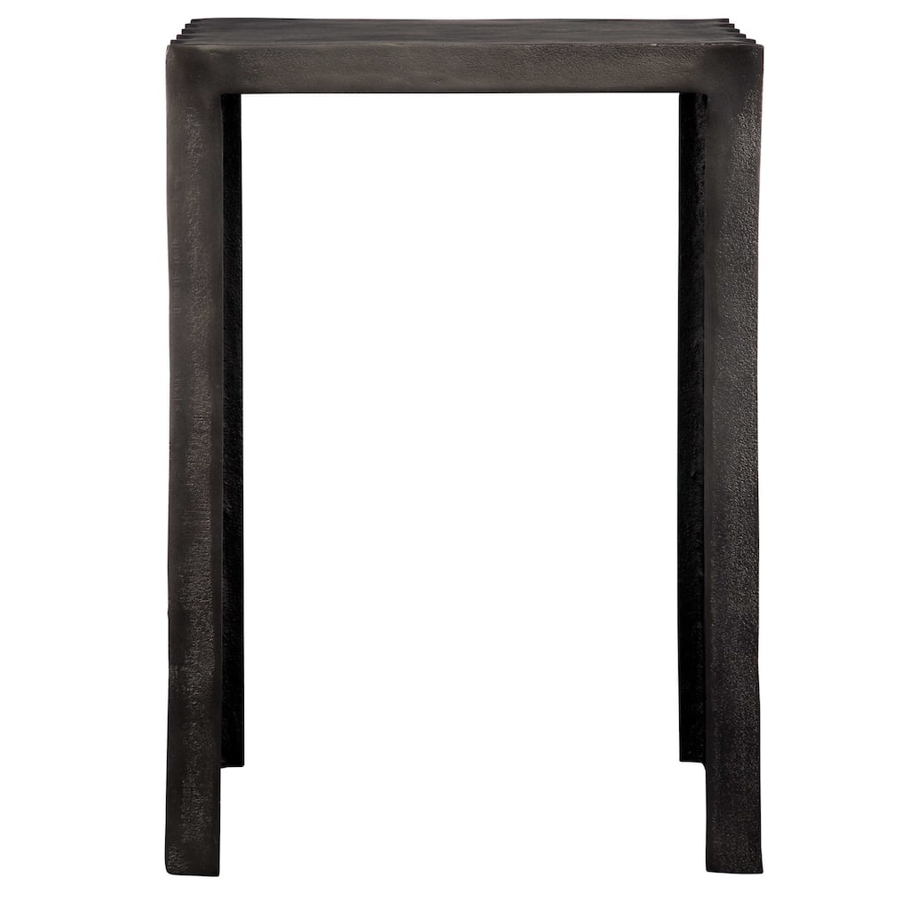 Textured Sculptural End Accent Table - 23.25" - Antique Gray