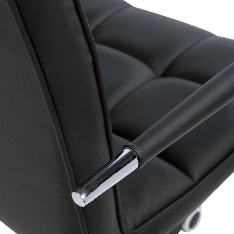 Ergonomic Home Office Chair with Faux Leather Upholstery, Adjustable Height, 360° Swivel, and Back Support