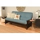 preview thumbnail 29 of 65, Copper Grove Dixie Espresso Full-size Futon Set with Bonded Leather Innerspring Mattress Linen Aqua