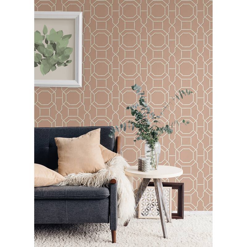 NuWallpaper Salmon Sanya Peel & Stick Vinyl Wallpaper - 216in x 20.5in x 0.025in