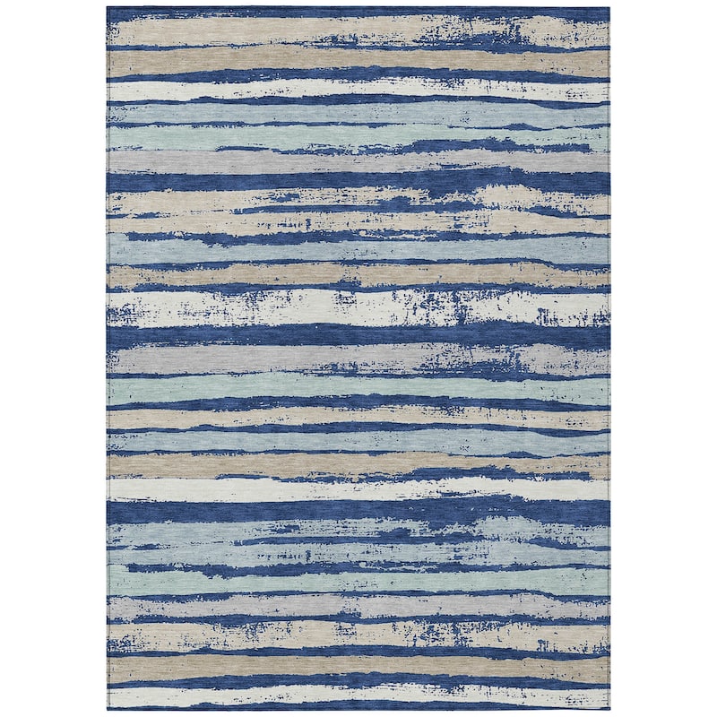 Machine Washable Indoor/ Outdoor Chantille Stripe Rug