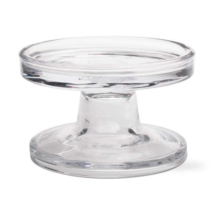 Bobbin Reversible Glass Pillar and Taper Candleholder, 3.88L x 3.88W x 2.38H inch, Sold in Eaches