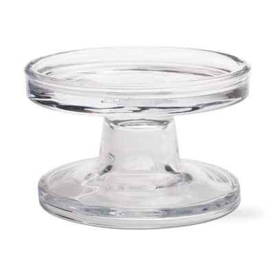Bobbin Reversible Glass Pillar and Taper Candleholder, 3.88L x 3.88W x 2.38H inch, Sold in Eaches