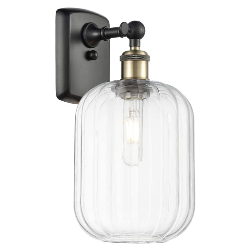 Innovations Lighting 516-1W-13-7 Preston Sconce Preston 13" Tall Wall - Black Antique Brass / Clear