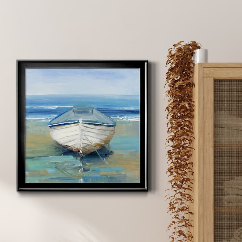 Bubbly Blue Crab-Framed Canvas - Ready to Hang