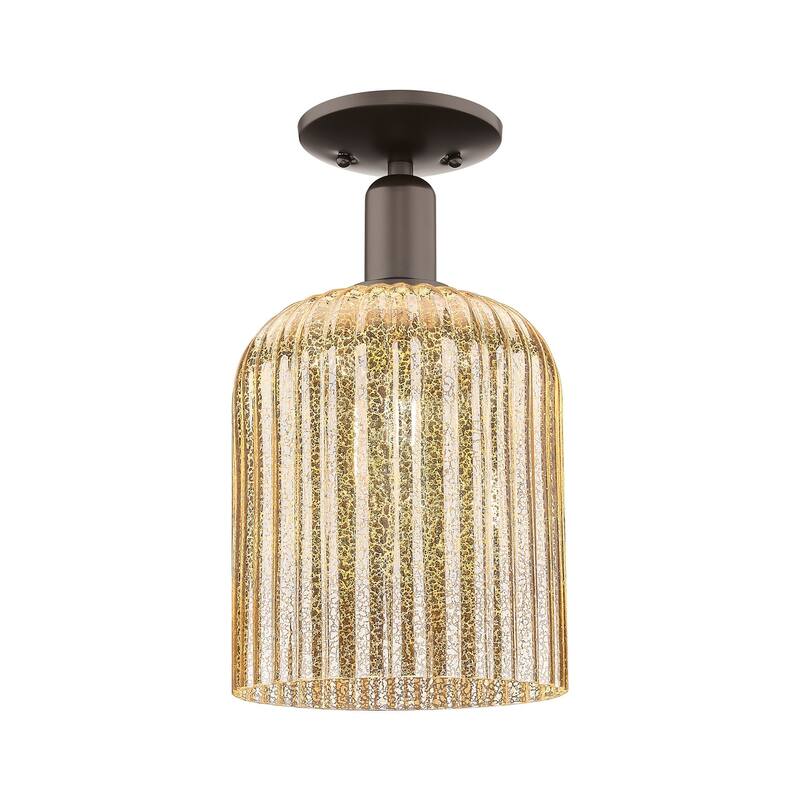 Innovations Lighting 716-1C-14-8 Bridal Veil Semi-Flush Bridal Veil 8" - Oil Rubbed Bronze / Mercury