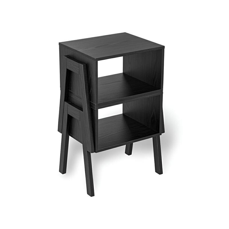 Lido Stackable Space-Saving End Tables (Set 2) in Black Pine