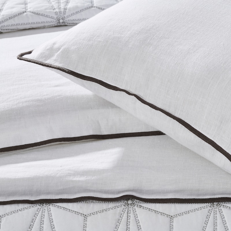 Tyne Duvet Cover, White-Charcoal