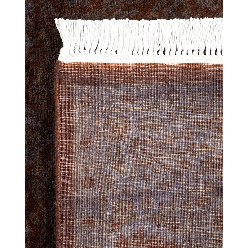 Overton Hand Knotted Wool Vintage Inspired Modern Contemporary Overdyed Black Area Rug - 3' 3" x 5' 4"