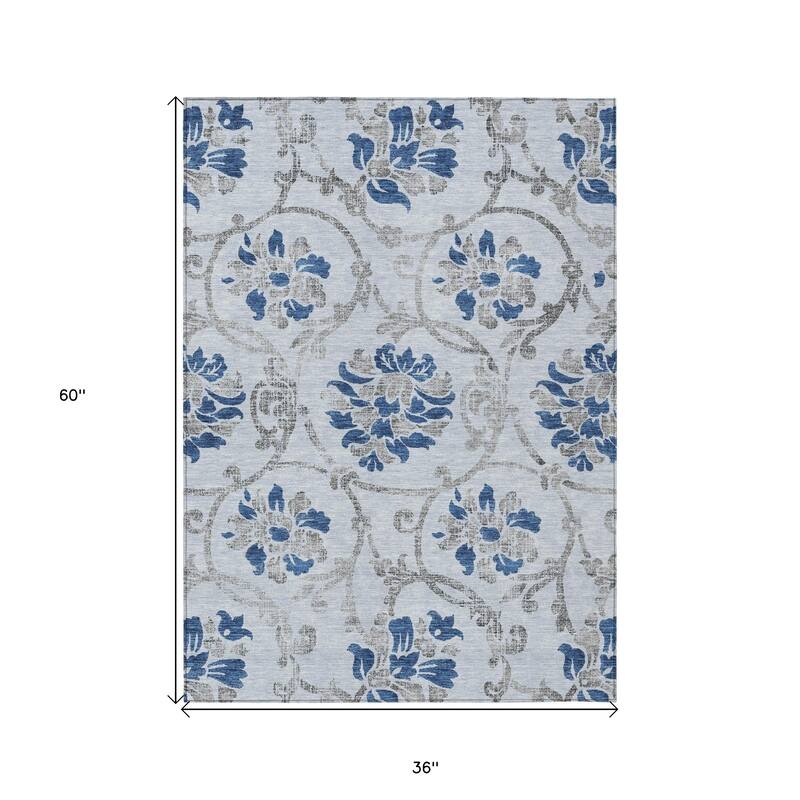 HomeRoots Floral Traditional Rectangle Outdoor Rug