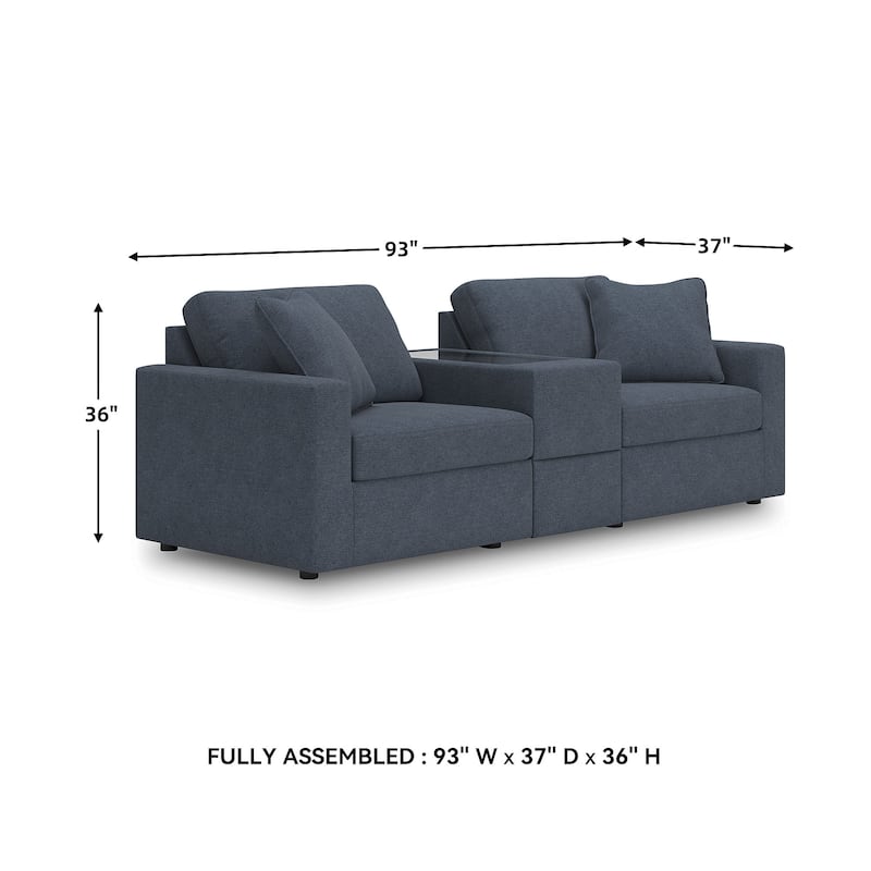 Signature Design by Ashley Modmax 3-Piece Sectional with Storage Console - 93" W x 37" D x 36" H