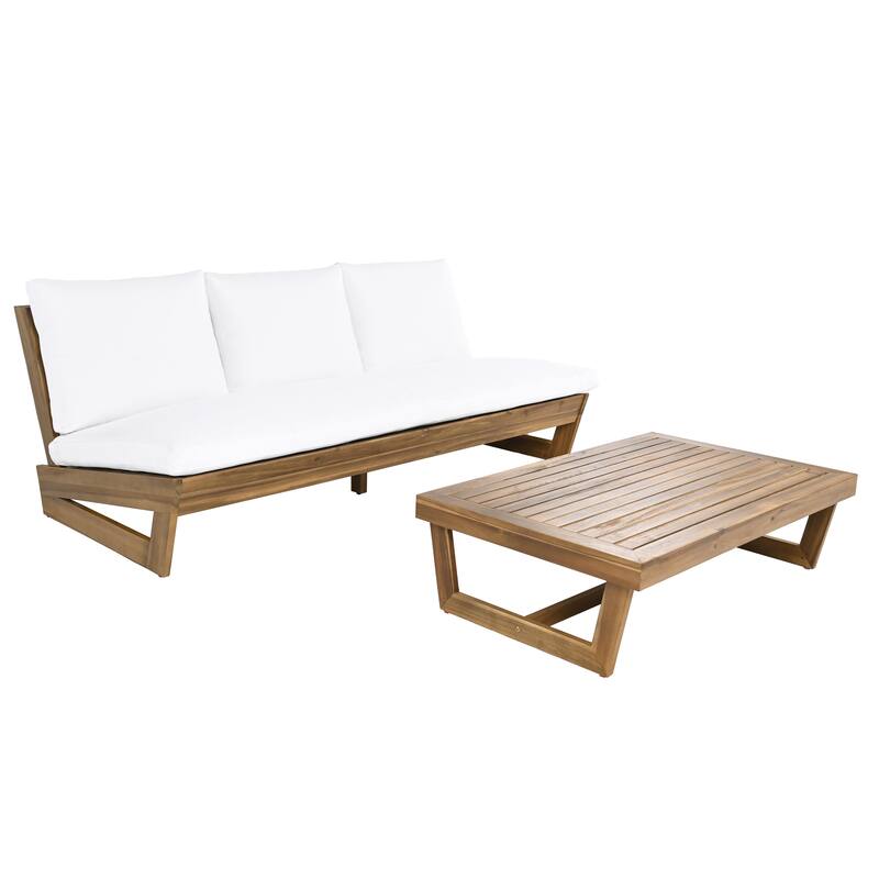 Christopher Knight Home - Sherwood Acacia Outdoor Patio Sofa with Coffee Table Set