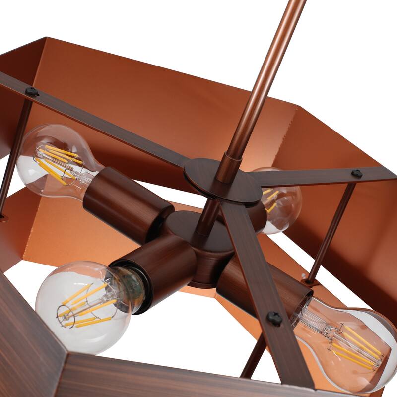 4-Light Dimmable Drum Chandelier - Dark Drown