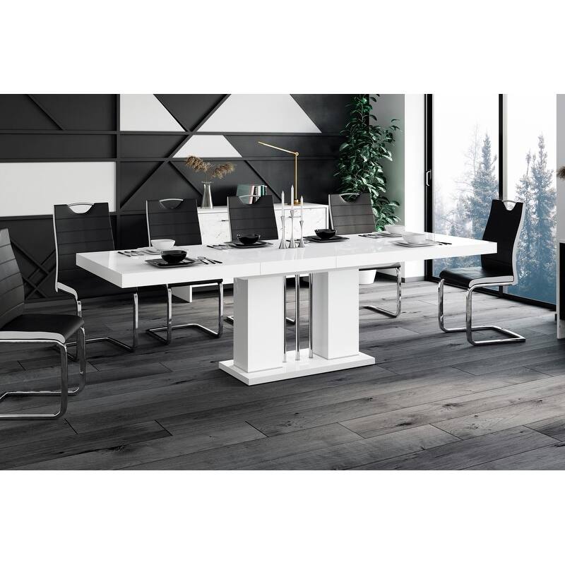 NOSSA High Gloss Extendable Dining Table