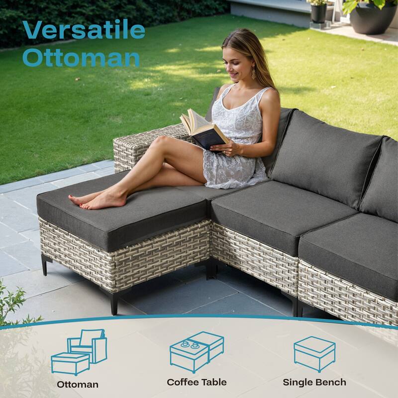 OVIOS 5-Piece Outdoor Chaise Lounge Sofa Set​