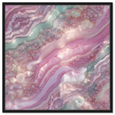 Pink and Mint Crystal I Canvas by Art Remedy