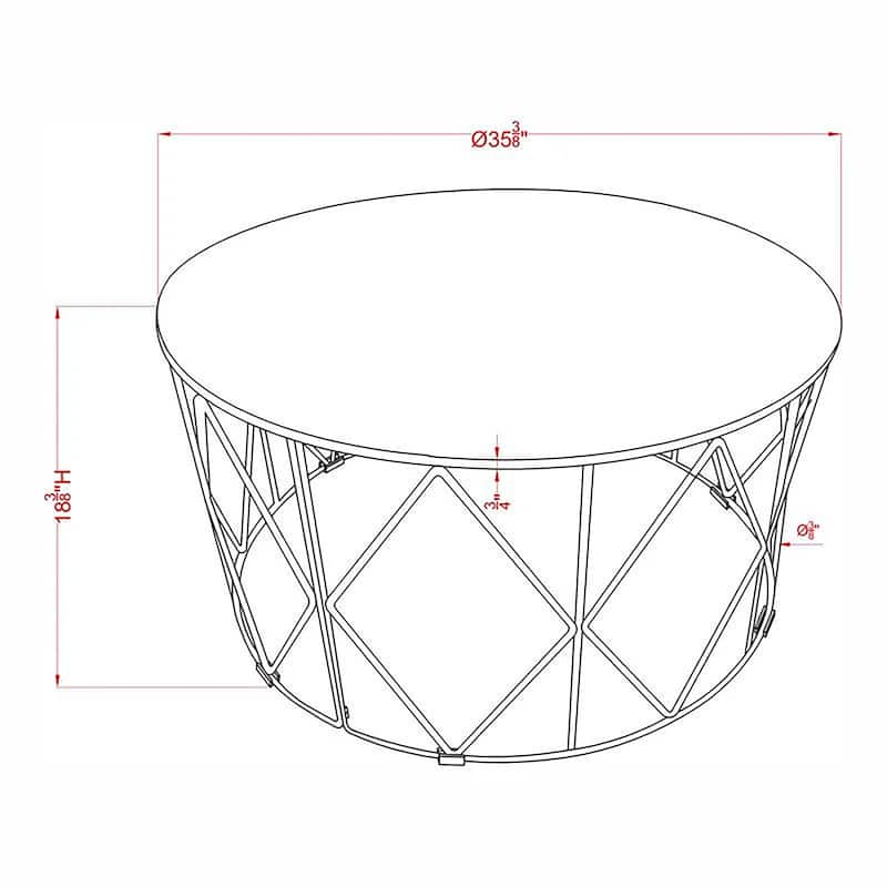 Brigid Modern 35-inch Steel Round Coffee Table by Furniture of America