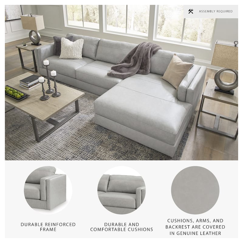 Signature Design by Ashley Amiata Gray 2-Piece Sectional with Chaise - 137"W x 68"D x 33"H
