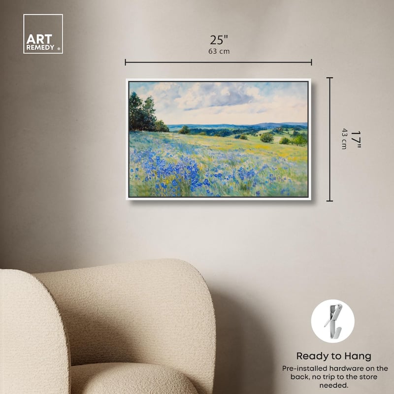 Sky Over Blue Fields Canvas by Art Remedy