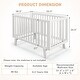 preview thumbnail 5 of 5, Rubber Wood Baby Crib with Adjustable Mattress Heights and Guardrails-White - 53.5" x 29.5" x 34.5" (L x W x H)