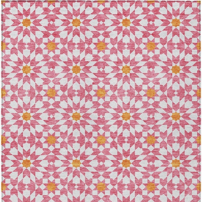 HomeRoots Floral Medallion Transitional Rectangle Outdoor Rug