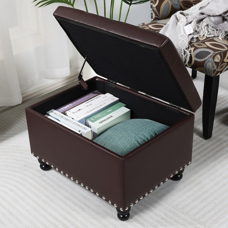 Adeco High End Classy Tufted Storage Ottoman Bench Footstool