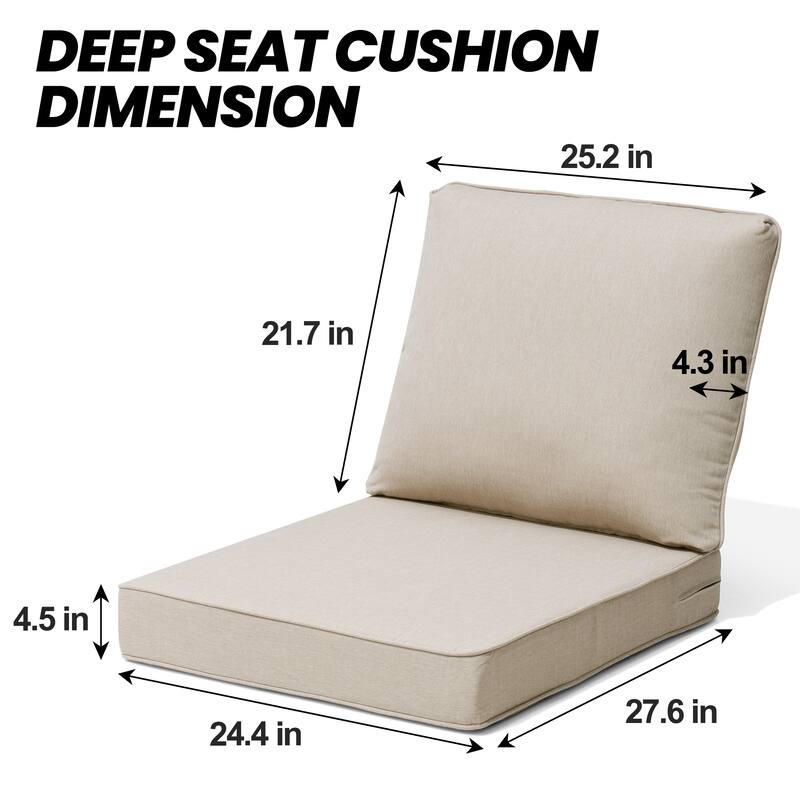 27.6 in. x 24.4 in. Crestlive Products Outdoor Deep Seat Cushion Chair Set