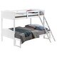 preview thumbnail 6 of 25, Elegant Twin over Full Bunk Bed with Camelback Headboard, Angled Ladder, Guardrails & Mission-Style Design