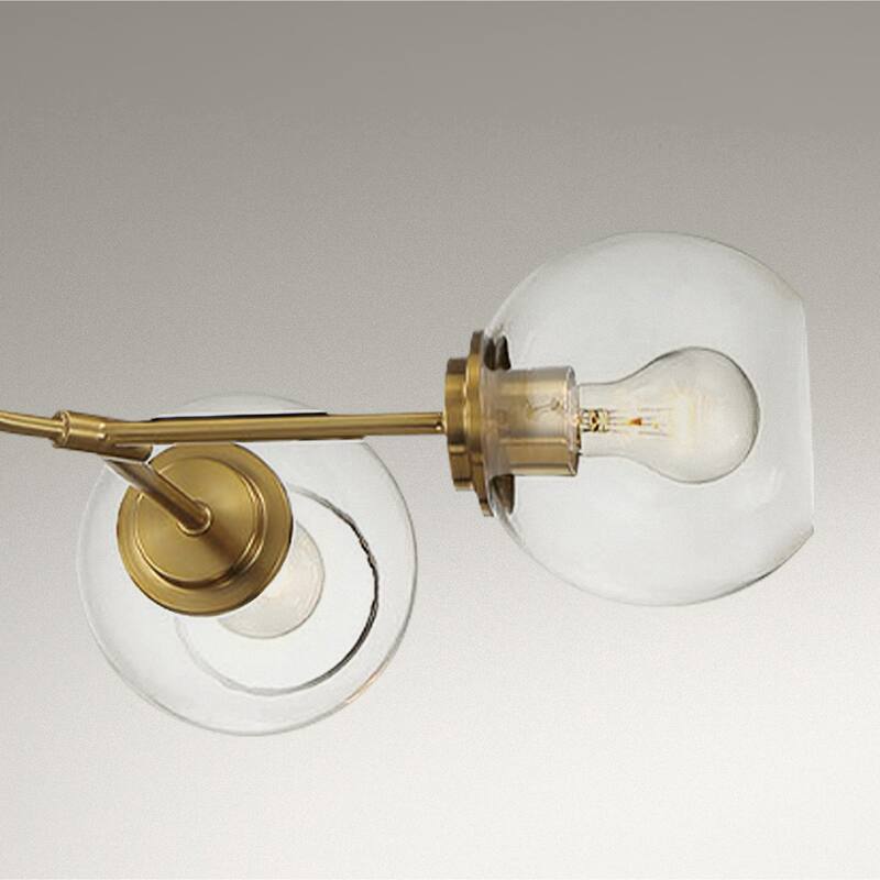 Sunco Modern Farmhouse Gold Brass Chandelier with Clear Glass Shades - Clear Glass