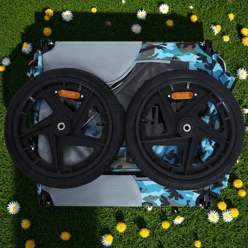 Heavy Duty Foldable Pet Bike Trailer - Dog & Cargo Carrier with 16-Inch All-Terrain Wheels and Universal Hitch