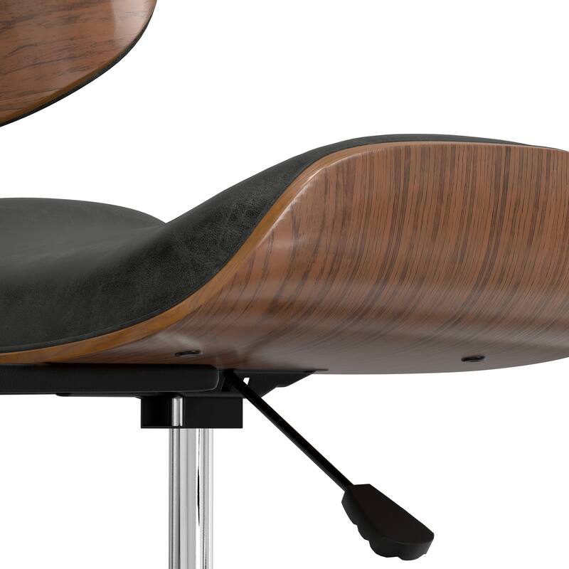 WYNDENHALL Perry Swivel Adjustable Executive Computer Bentwood Office Chair - 22 W x 25 D x 34.1 H